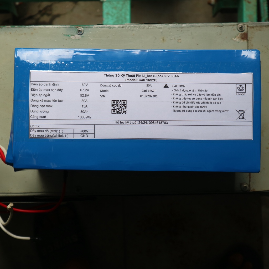 Pin xe điện Li ion  60V30Ah Lắp được cho mọi loại xe bảo hành 12 tháng