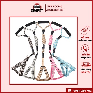 Dây dắt kèm yếm cho chó mèo nhiều màu sắc - Xích kèm yếm cho thú cưng