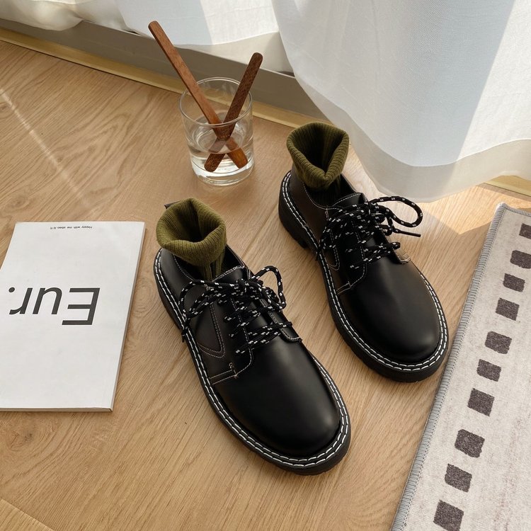 Giày da đan dây thời trang Hàn Quốc năng động cho nữ