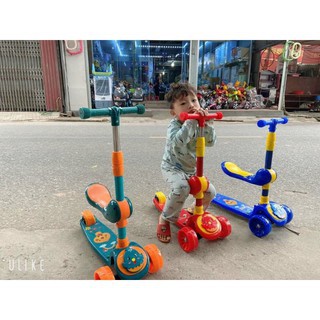 Xe trượt scooter 💥FREESHIP💥 đa năng phát sáng cho bé từ 2 đến 8 tuổi - Xe thăng bằng có nhạc, ghế nhún cho trẻ DC009