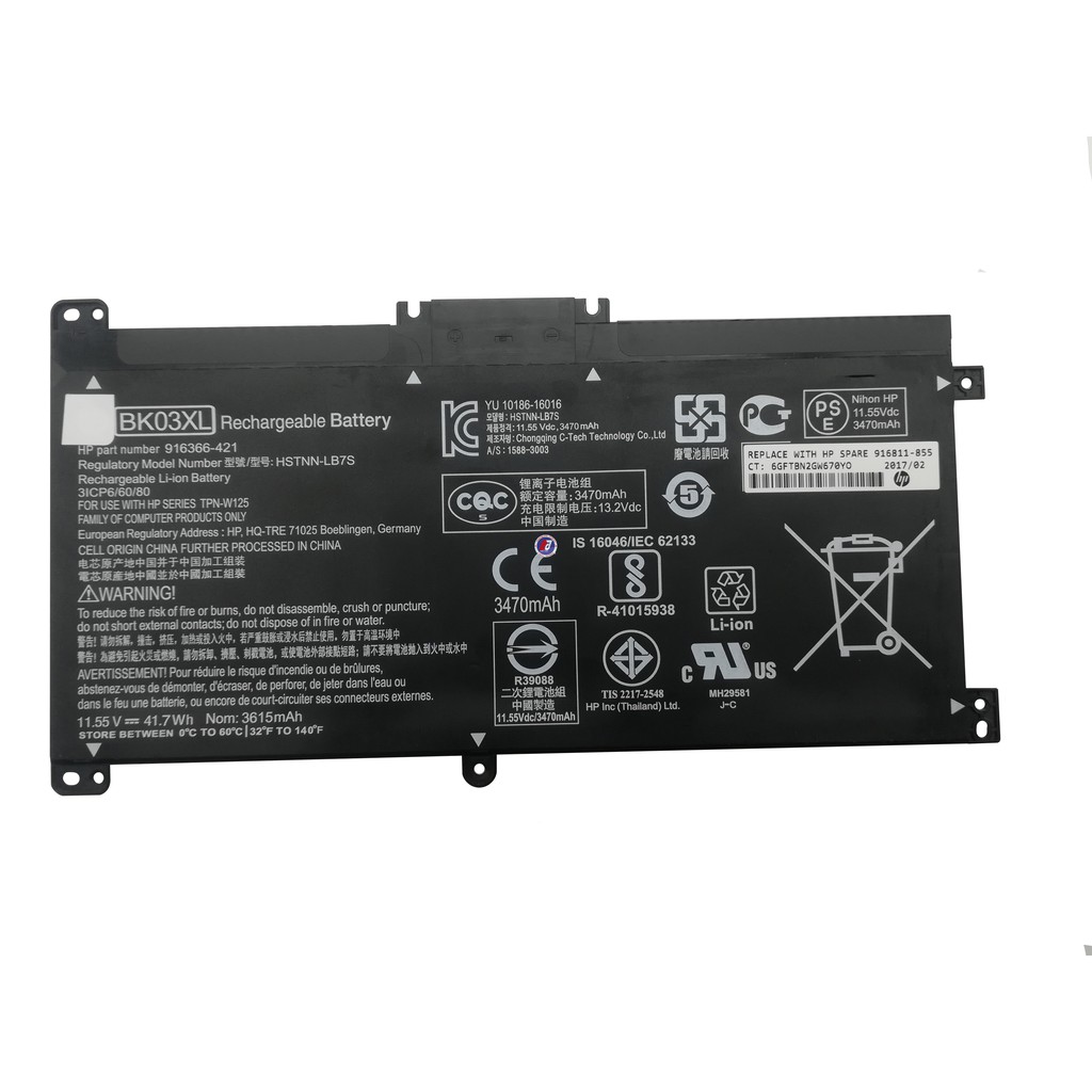 Pin laptop HP Pavilion x360 BK03XL 4-BA HSTNN-LB7S TPN-W125 BK03041XL Zin