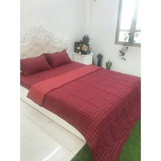 Bộ chăn ga gối cotton đũi