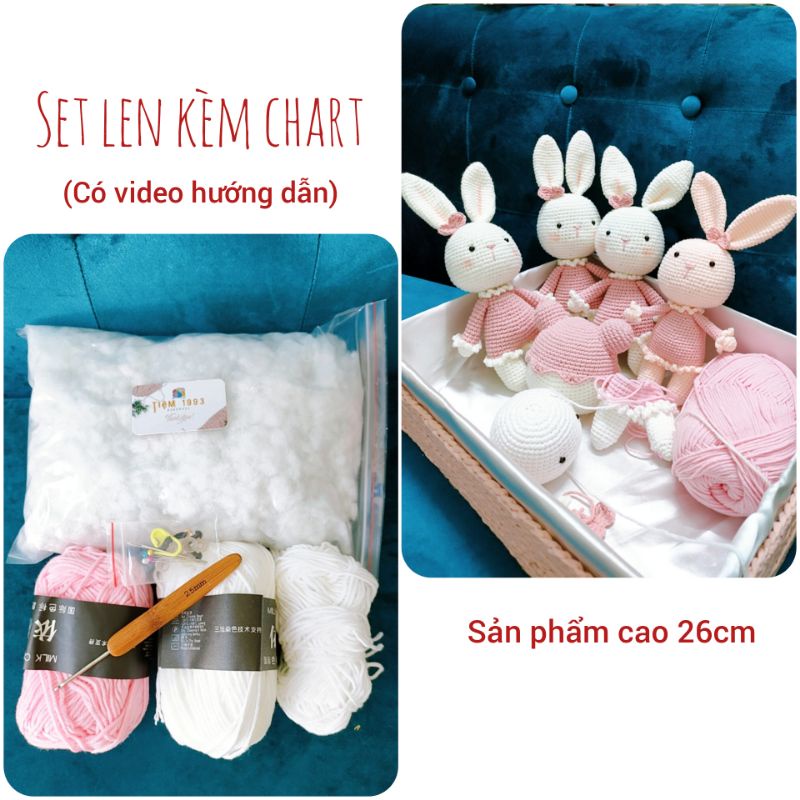 Set móc cho người mới bắt đầu - Sét móc cho 1 &amp; 2 chú Thỏ hồng