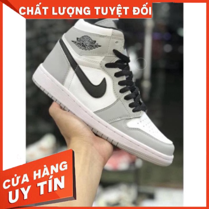 FREE SHIP Giày thể thao Jordan 1 xám cao cổ, Giày sneaker Jodan cao cổ xám móc đen smoke grey nam nữ cao cấp - Hàng nhậ