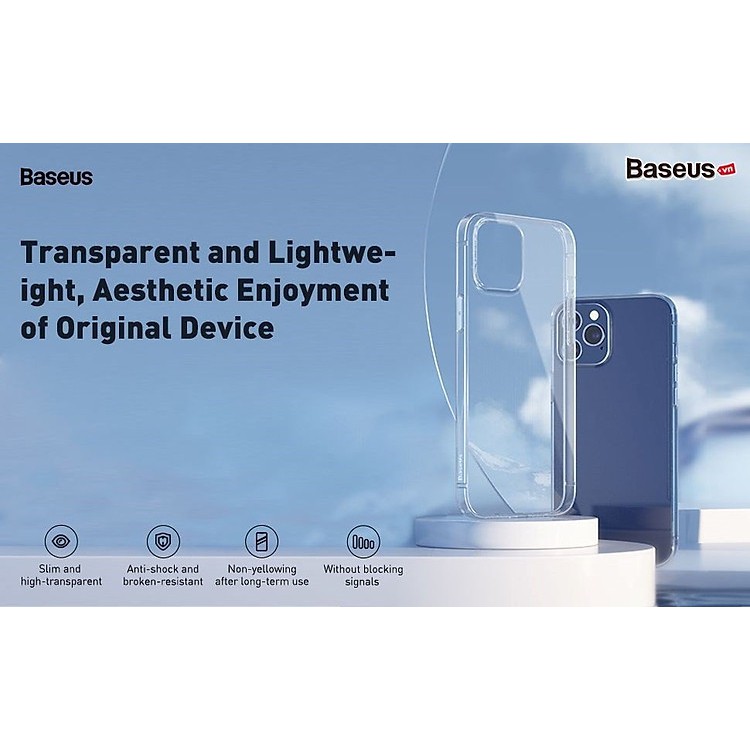 Ốp Điện Thoại Baseus Simple Case Cho iPhone 12 Promax/ 12/ 12 Pro/ 12 mini Bằng TPU Mềm Màu Trong Suốt