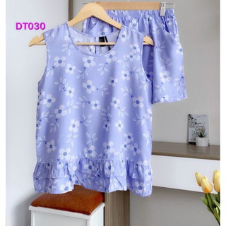ĐỒ BỘ HOA TÍM CHẤT TOLE SIÊU MỊN