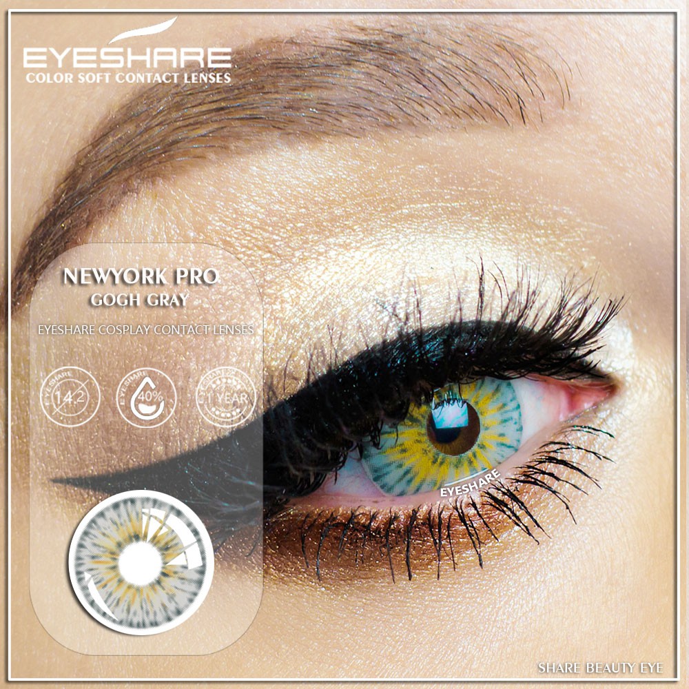 Cặp kính áp tròng NEWYORK PRO EYESHARE nhiều màu tùy chọn thời trang cao cấp