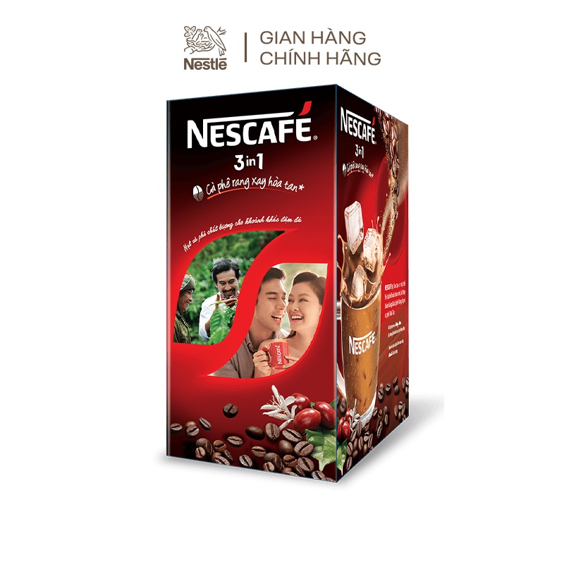 Combo 4 hộp Nescafé 3in1 cà phê rang xay hòa tan đậm đà hài hòa (Hộp 20 gói x 17g)