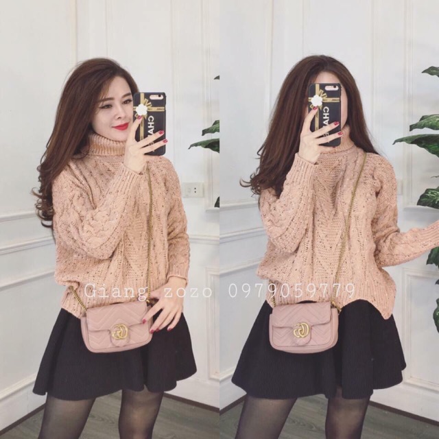 áo len cao cổ len thừng
