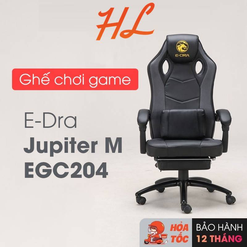 Ghế Chơi Game, Gaming Chair E-Dra EGC204 V2 Da PU Cao Cấp - BH 12 Tháng Chính Hãng - Hưng Long PC