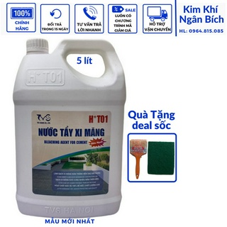 Dung dich nước tẩy xi măng ht01 can 5l chính hãng tặng kèm miếng cọ nền