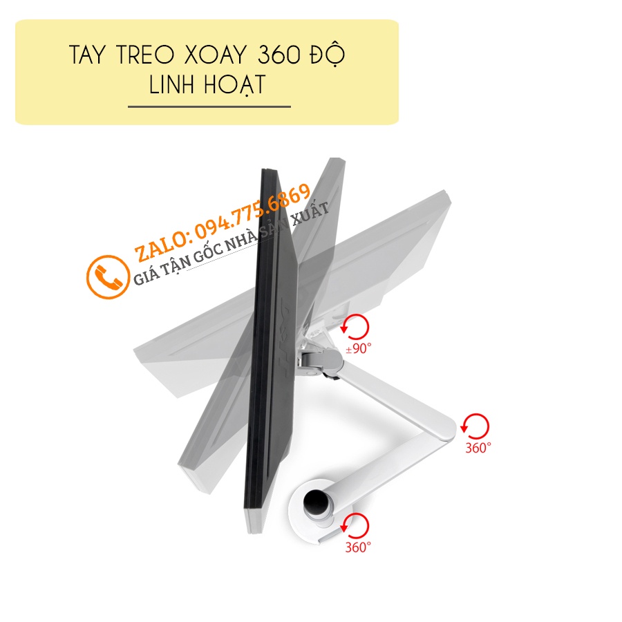 Giá Treo Màn Hình Máy Tính OA 3S 17 - 27 - 29 - 32 inch / Tay Treo Màn Hình Gắn Bàn Hợp Kim Nhôm [ Cao Cấp Hơn NB F80 ]