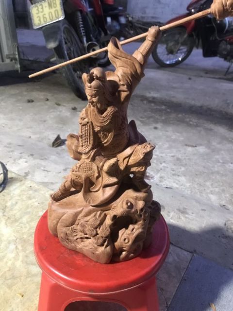 Tượng gỗ điêu khắc quan công múa đao rẻ đẹp