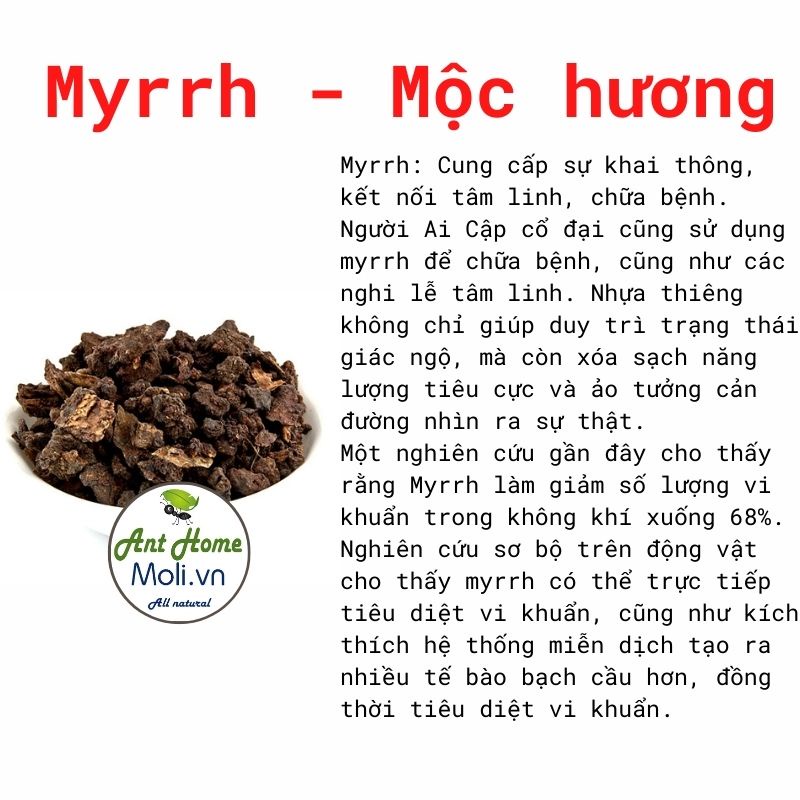 Nhựa cây Myrrh (Myrrh resin) thanh tẩy năng lượng tiêu cực