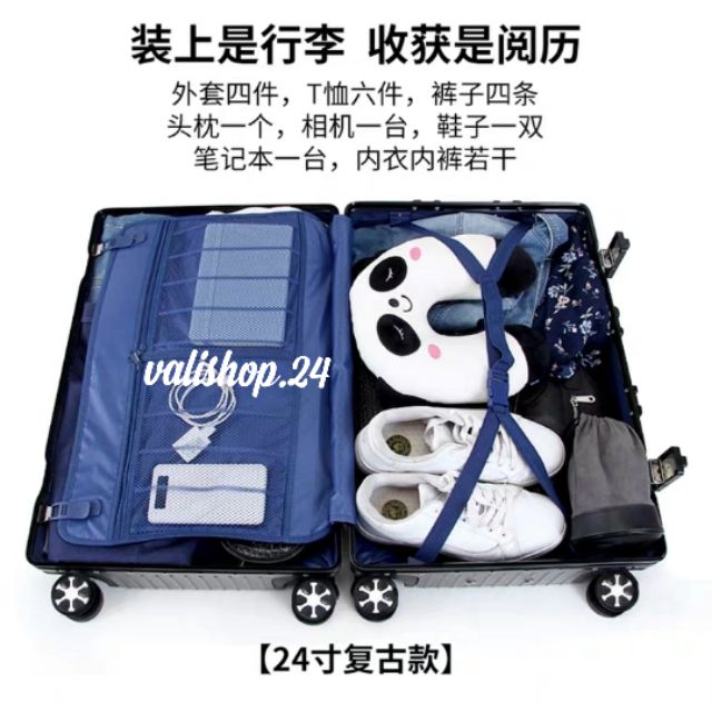 TẶNG KÈM BỌC VALI - Vali khung nhôm, khóa sập siêu đẹp, siêu sang chảnh  size 29