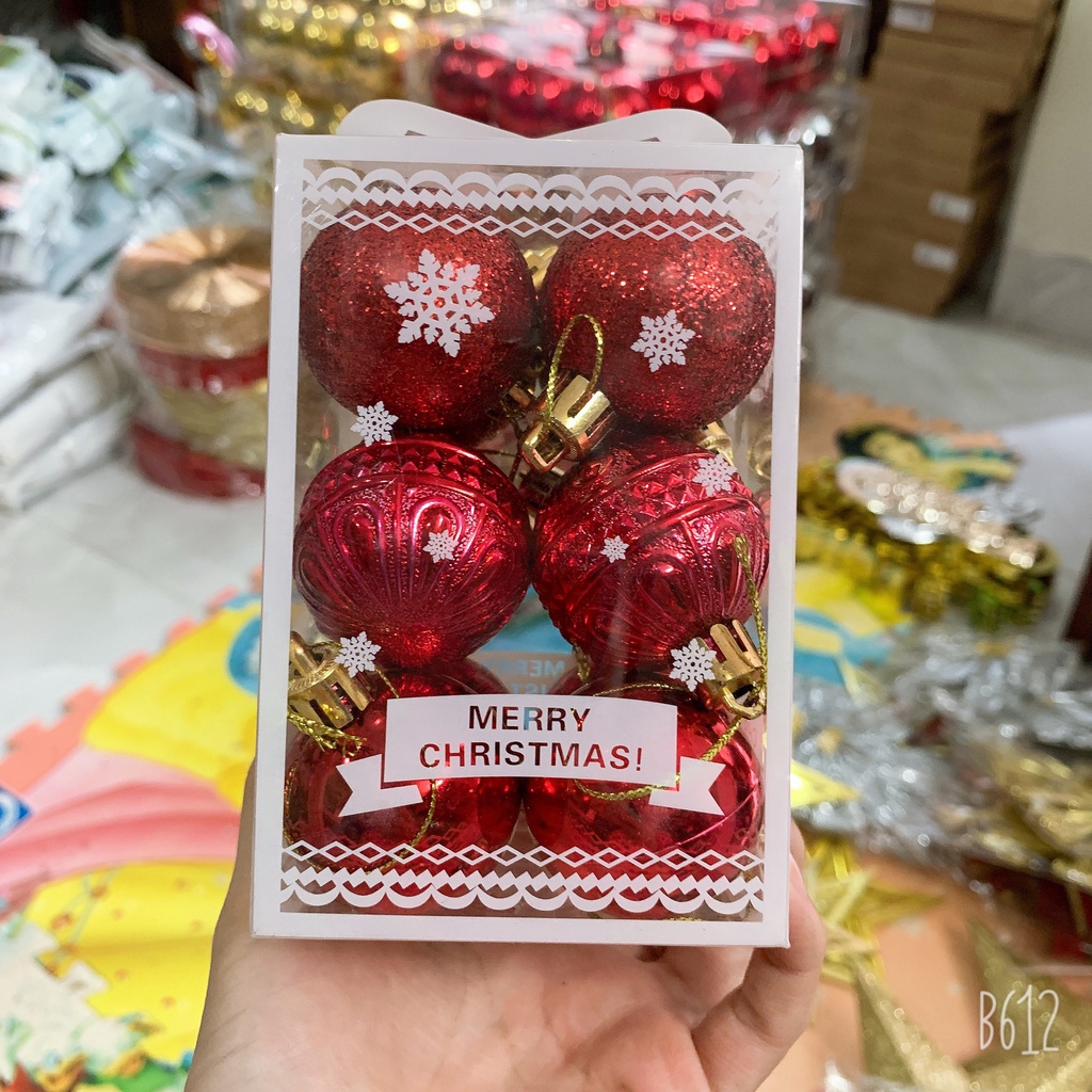 Hộp châu nhũ treo cây thông trang trí Noel