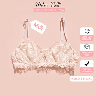 Áo bra ren mềm mại có gọng nâng ngực 2 lớp không mút mát mẻ gợi cảm màu da mặc áo sáng màu tinh tế Mebra A049