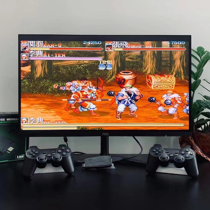 Máy chơi game cầm tay 4 nút kết nối HDMI không dây tích hợp 10000 game bộ nhớ 64GB 2 tay cầm bảo hành 12 tháng UB-66