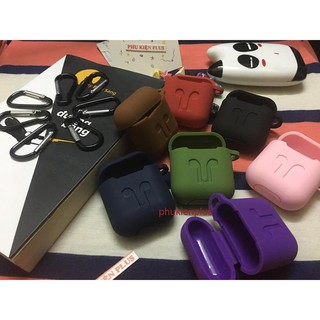 Túi silicon Airpod/Airpods bảo vệ tai nghe Apple (móc cheo Đen)