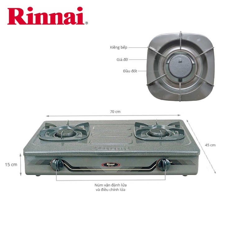 Bếp gas Rinnai RV-370GM, Chén gang đúc