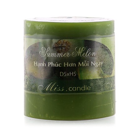 Set 3 Nến thơm trụ tròn D5H5 Miss Candle MIC4565 5 x 5 cm (Xanh lá, hương táo)