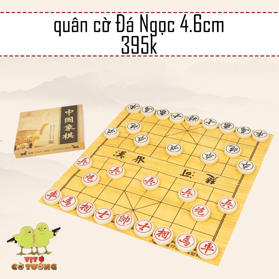 Bộ cờ tướng đá ngọc cao cấp pha nhựa melamine cao cấp size 4.6cm - * Tặng kèm bàn cờ tướng*