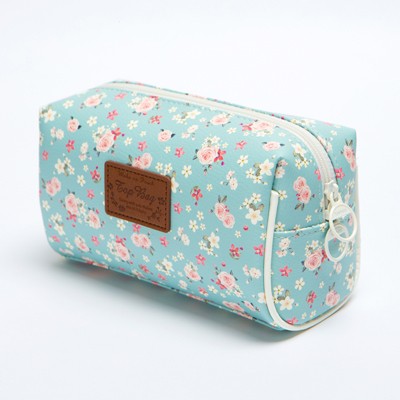 Túi Đựng Bút ARTBOX Hàn Quốc Dáng Vuông Màu Mint Họa Tiết Hoa Nhí