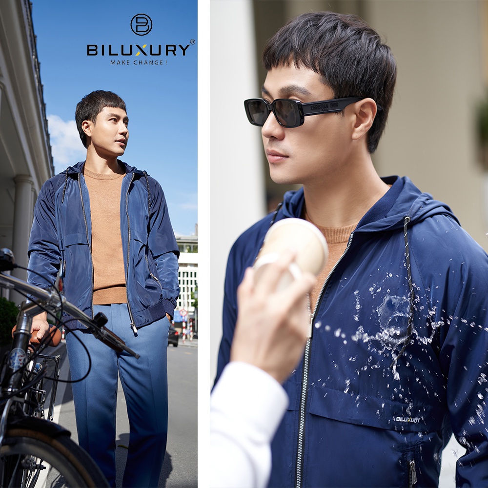 Áo khoác nam Biluxury chất liệu gió 2 lớp 100% polyester cao cấp không co rút nhăn nhàu 5AG2T004