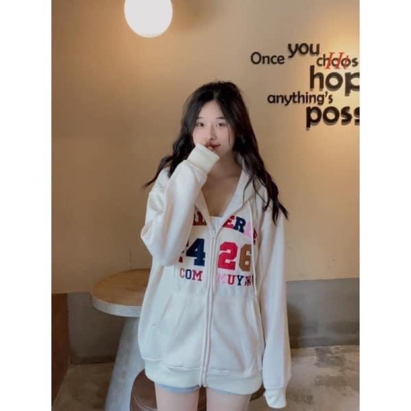 [ Rẻ vô địch ] Áo khoác nỉ form đại mũ hai lớp - F426