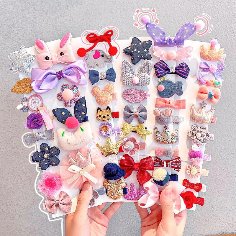 Set 18 Phụ Kiện Tóc Kiểu Dáng Dễ Thương Cho Bé Gái