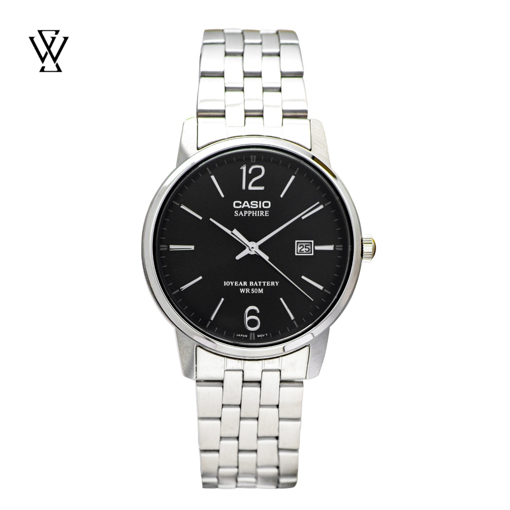 Đồng Hồ Quartz Nam Casio WATCHSTORE MTS-110D-1AVDF Thiết Kế Kính Sapphire 39mm, Dây Kim Loại, Vỏ Thép Không Gỉ