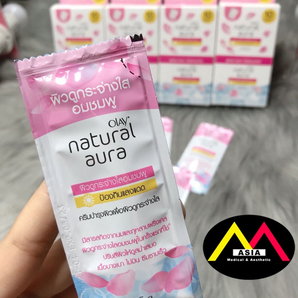 [HÀNG CHÍNH HÃNG] KEM DƯỠNG DA - CHỐNG NẮNG OLAY NATURAL AURA PINK THÁI LAN (HỘP 6 GÓI )