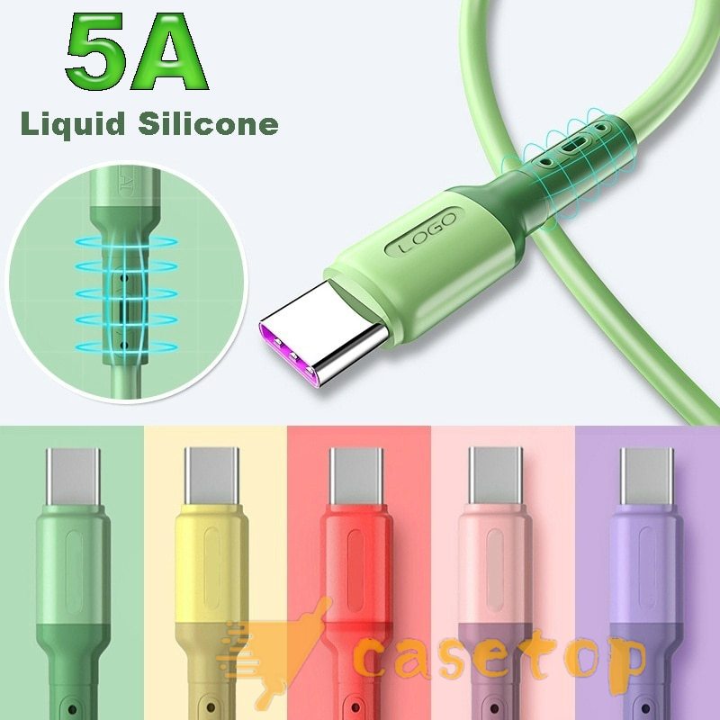 Cáp Sạc Nhanh Từ Tính Vỏ Silicon Type C 1m 5a