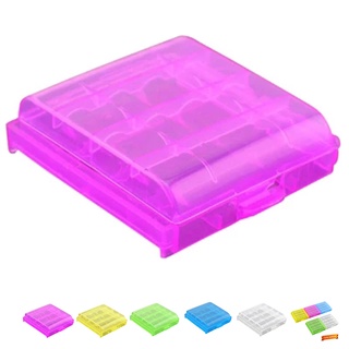 [CHOO] Plastic Battery Case Storage Box AA/AAA Battery Transparent Box Container Organizer Case - Red