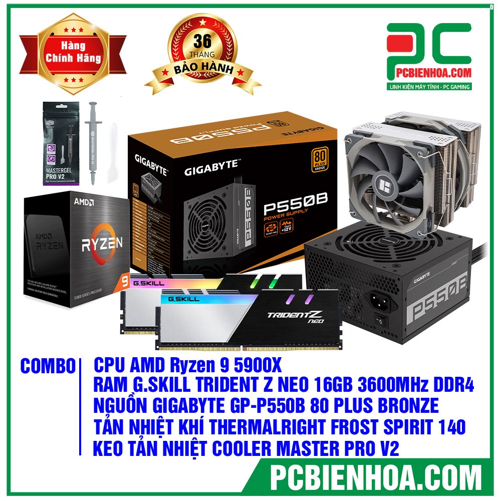 Bộ combo linh kiện AMD Ryzen 9 5900X 16G P550 + Tản nhiệt mới 100% | WebRaoVat - webraovat.net.vn