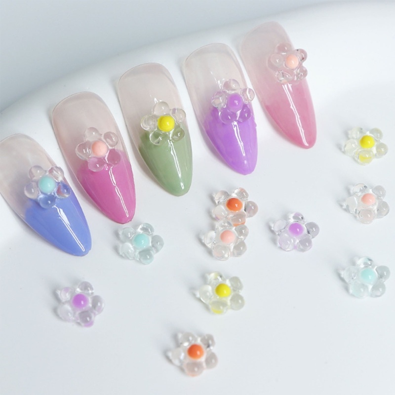 Miếng Dán Trang Trí Móng Tay Bằng Acrylic Hình Hoa Hướng Dương Nhiều Màu