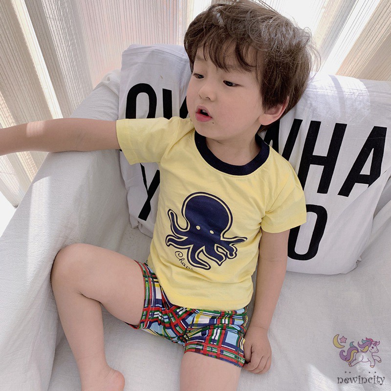 Set Áo Thun Tay Ngắn &amp; Quần Đùi Cho Bé Trai