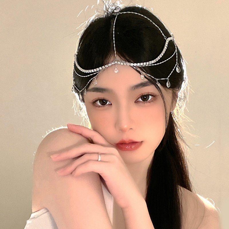 Cài Tóc Đính Đá Hình Giọt Nước Phong Cách Vintage