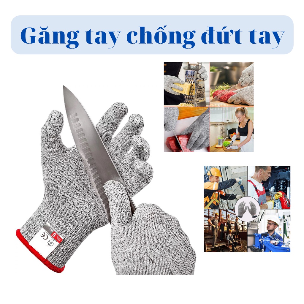 Găng tay chống cắt 3m chống đứt tay 5 cấp độ HPPE, gang tay bảo hộ lao động siêu bền dùng trong nấu ăn, xây dựng
