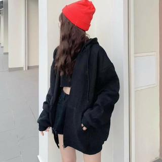 áo khoác hoodie nữ trơn hai màu cá tính