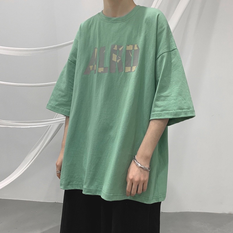 Áo Thun Cotton Tay Lỡ Form Rộng Nam Nữ Unisex In Chữ ALRD