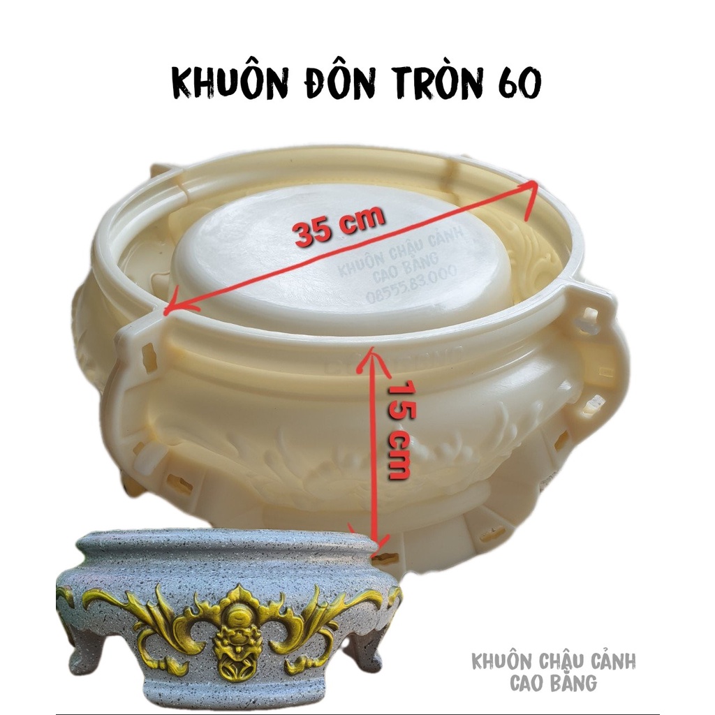 khuôn chân đôn chậu tròn 60 (không chậu)