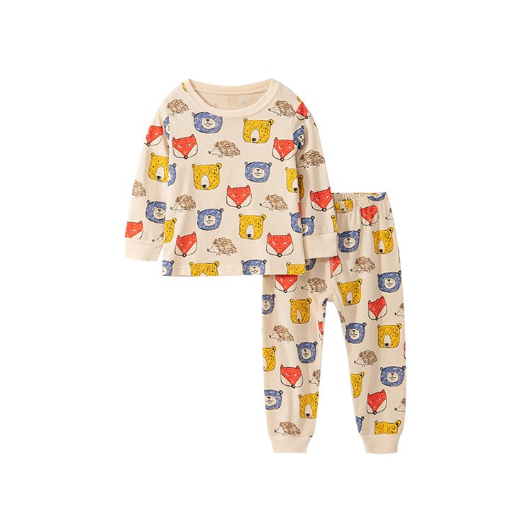 Bộ đồ thun cotton dài tay cho bé trai họa tiết gấu cáo cực dễ thương Malwee chính hãng - Misolkids by huong274