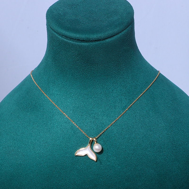 Trực Tuyến Bán Chạy Dây Chuyền Bằng Đồng Mạ Vàng Đính Ngọc Trai Nước Ngọt Kiểu Dáng Tươi Mới Cho Mẹ-P