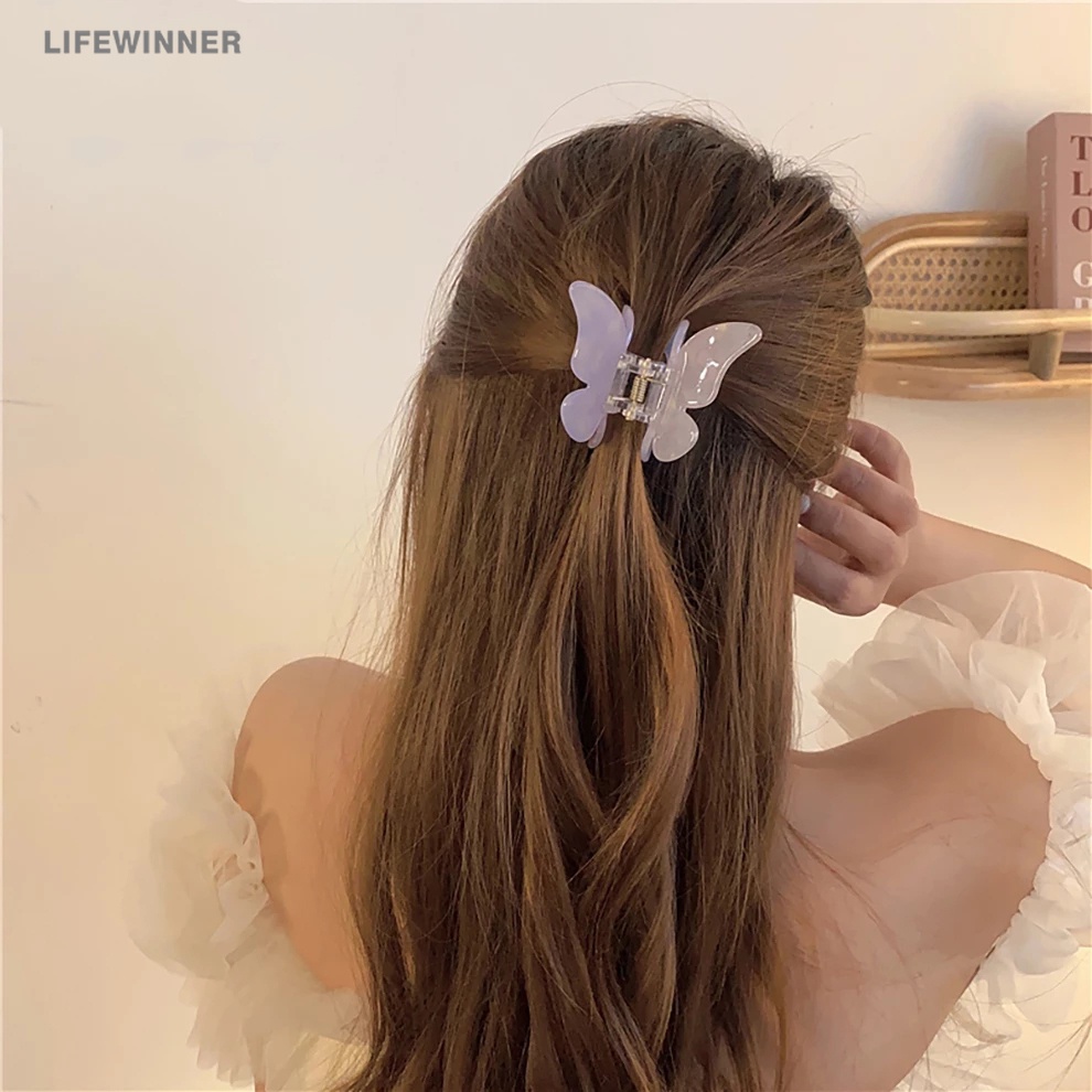 Kẹp Tóc Càng Cua Bằng Acrylic Trong Suốt Kiểu Cổ Điển Thời Trang Ngọt Ngào Cho Nữ