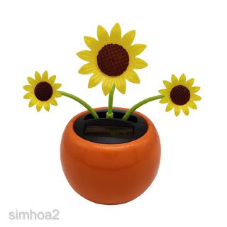 Solar Powered Dancing Flower Swinging Sunflower Science Toy Car Home Decor