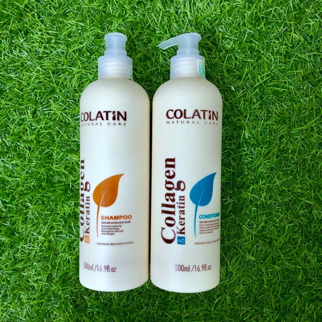 [Chính hãng] [Siêu rẻ] Bộ dầu gội xả dưỡng chất tơ tằm Collagen COLATIN Shampoo & Conditioner 500ml - chính hãng