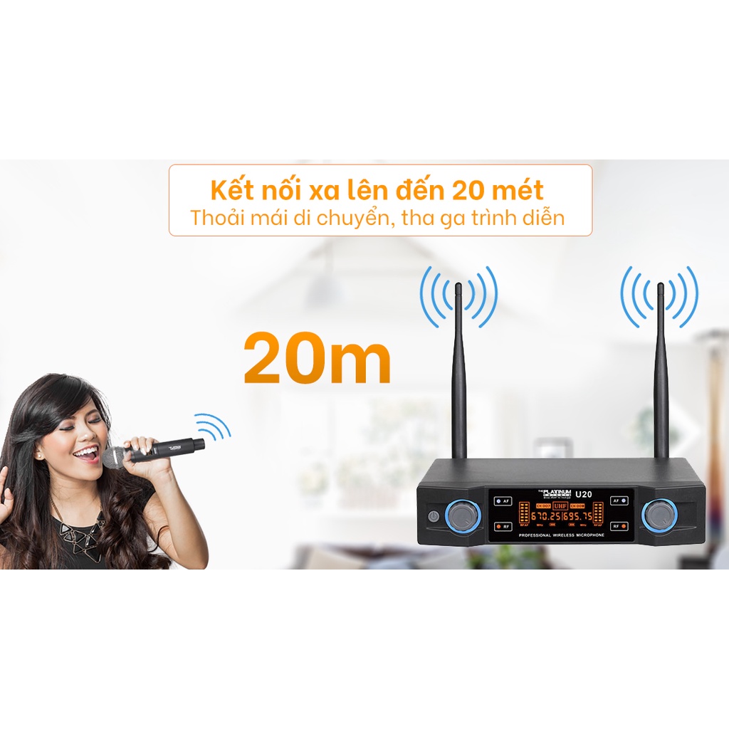 Micro Không Dây UHF The Platinum U20 - Hàng Chính Hãng