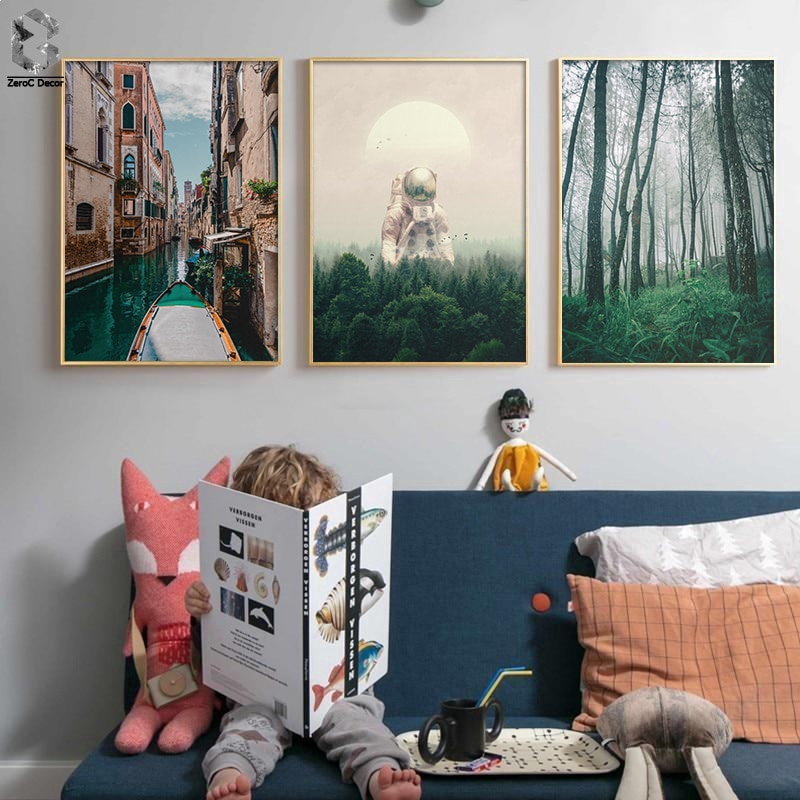 Tranh Vải Canvas Treo Tường Trang Trí Hình Phong Cảnh Thiên Nhiên