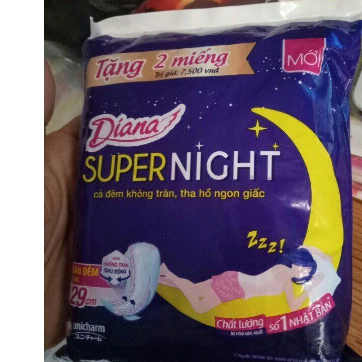 Combo 3 gói Băng vệ sinh ban đêm Diana sensi night có cánh 29cm